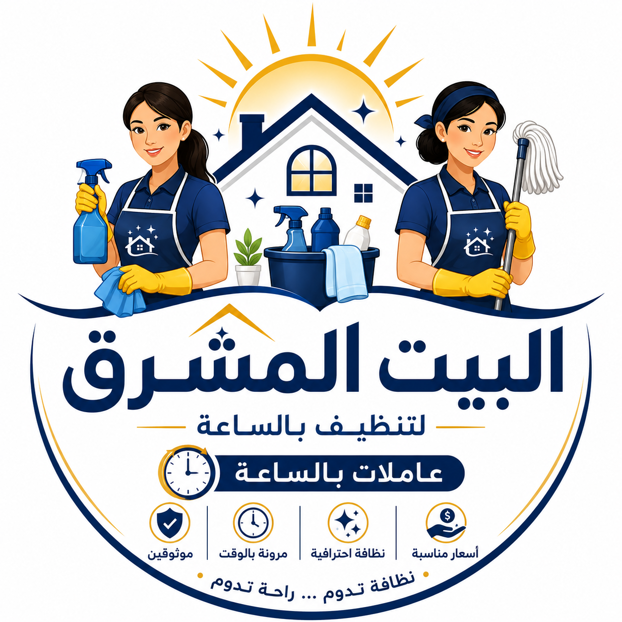 شركة البيت المشرق للتنظيف بالساعة